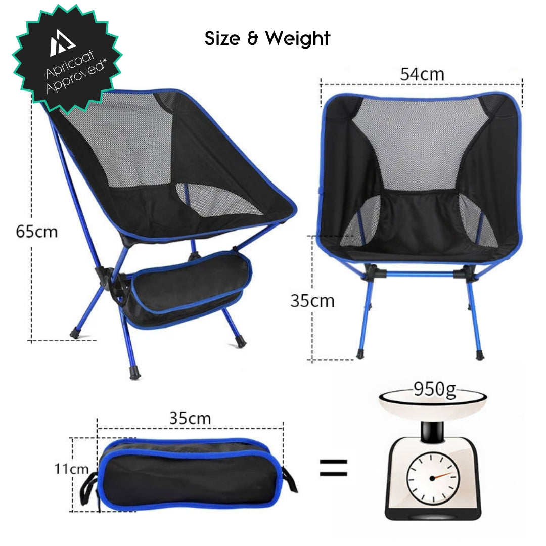 Ultralight Aluminum Camping Chair - Apricoat Approved.