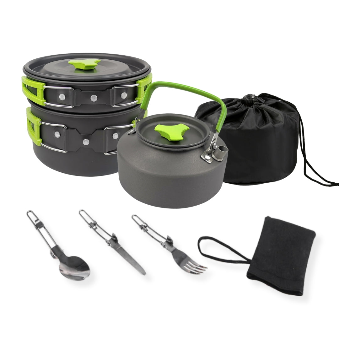 Camping Cookware Set- Ultralight Aluminum Alloy - Apricoat Approved