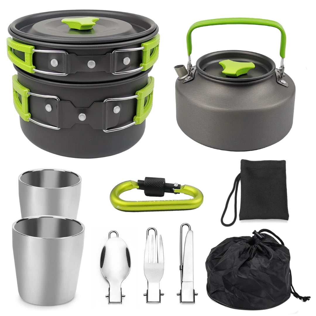 Camping Cookware Set- Ultralight Aluminum Alloy - Apricoat Approved