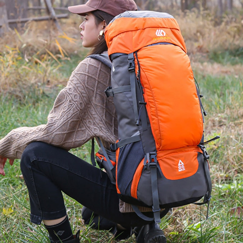Mountain Hiker 65L Backpack- Camping Waterproof - Apricoat Approved